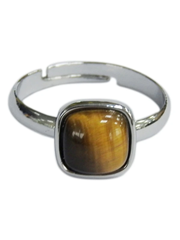 Bague Œil de Tigre Carrée