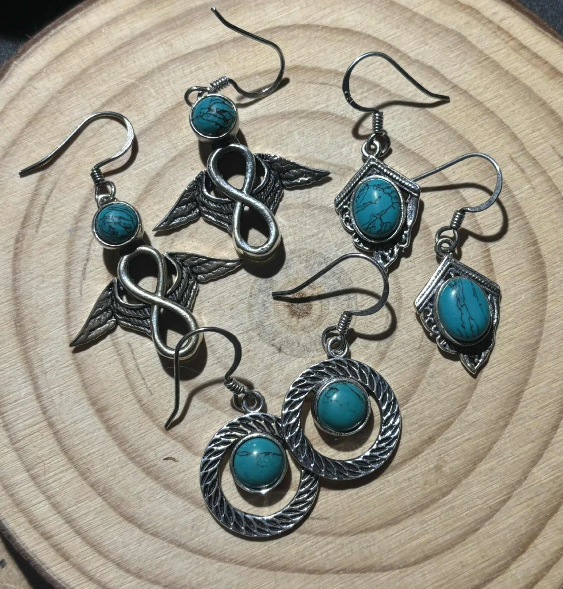 Boucles d'oreilles Turquoise (attaches en argent)