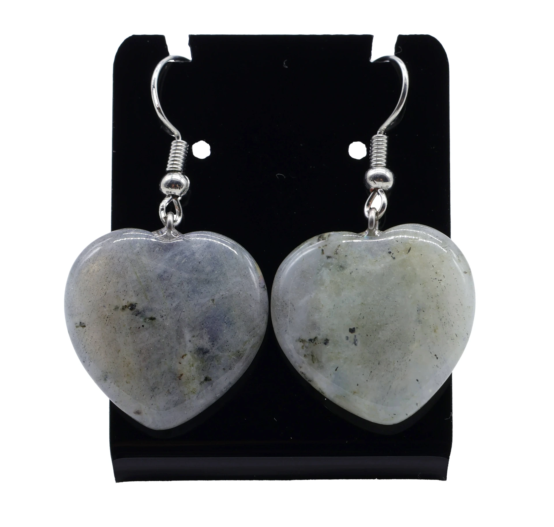 Boucle d'oreille Labradorite cœur