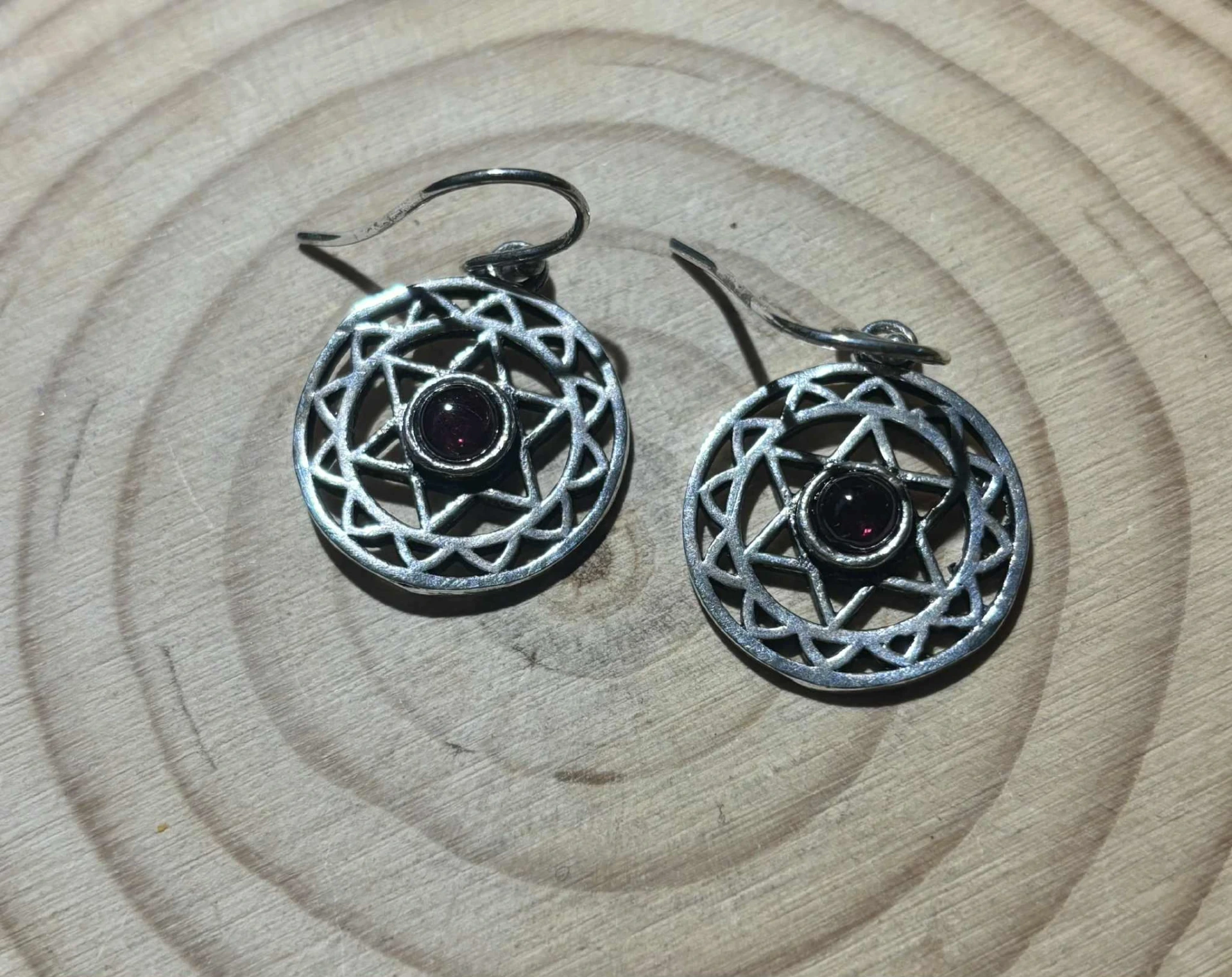 Boucle d'oreille Grenat