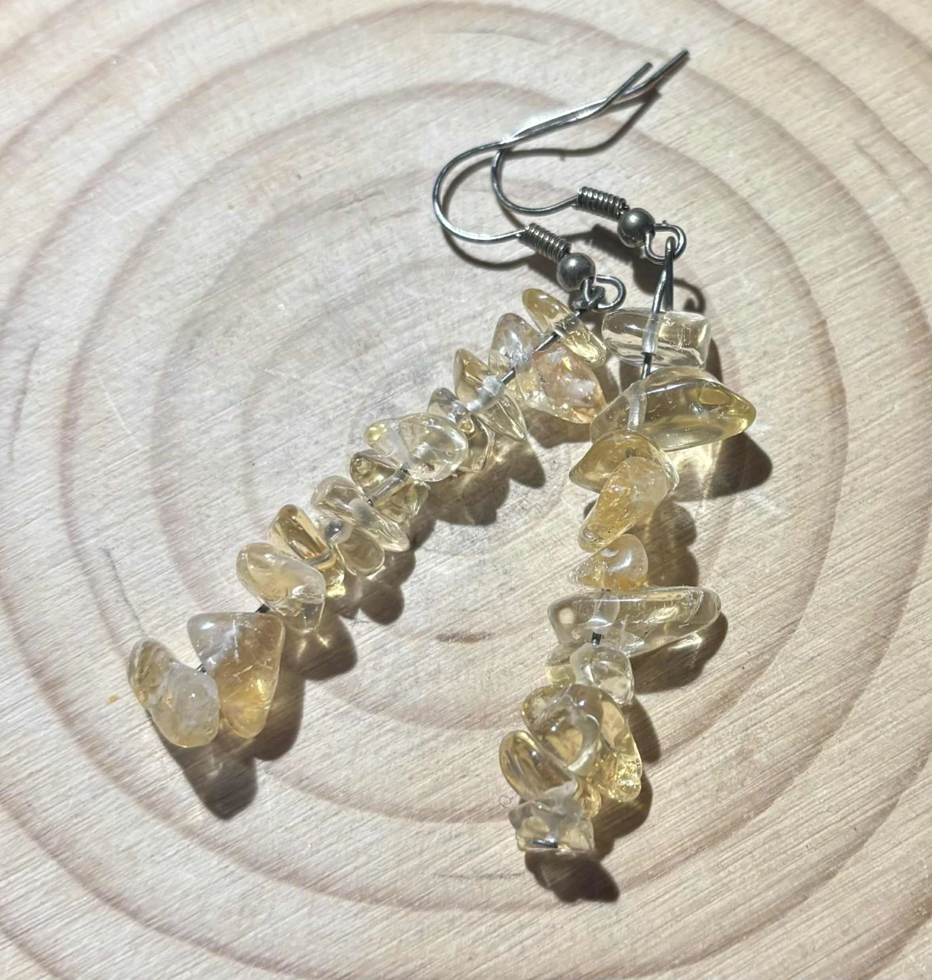 Boucle d'oreille baroque Citrine