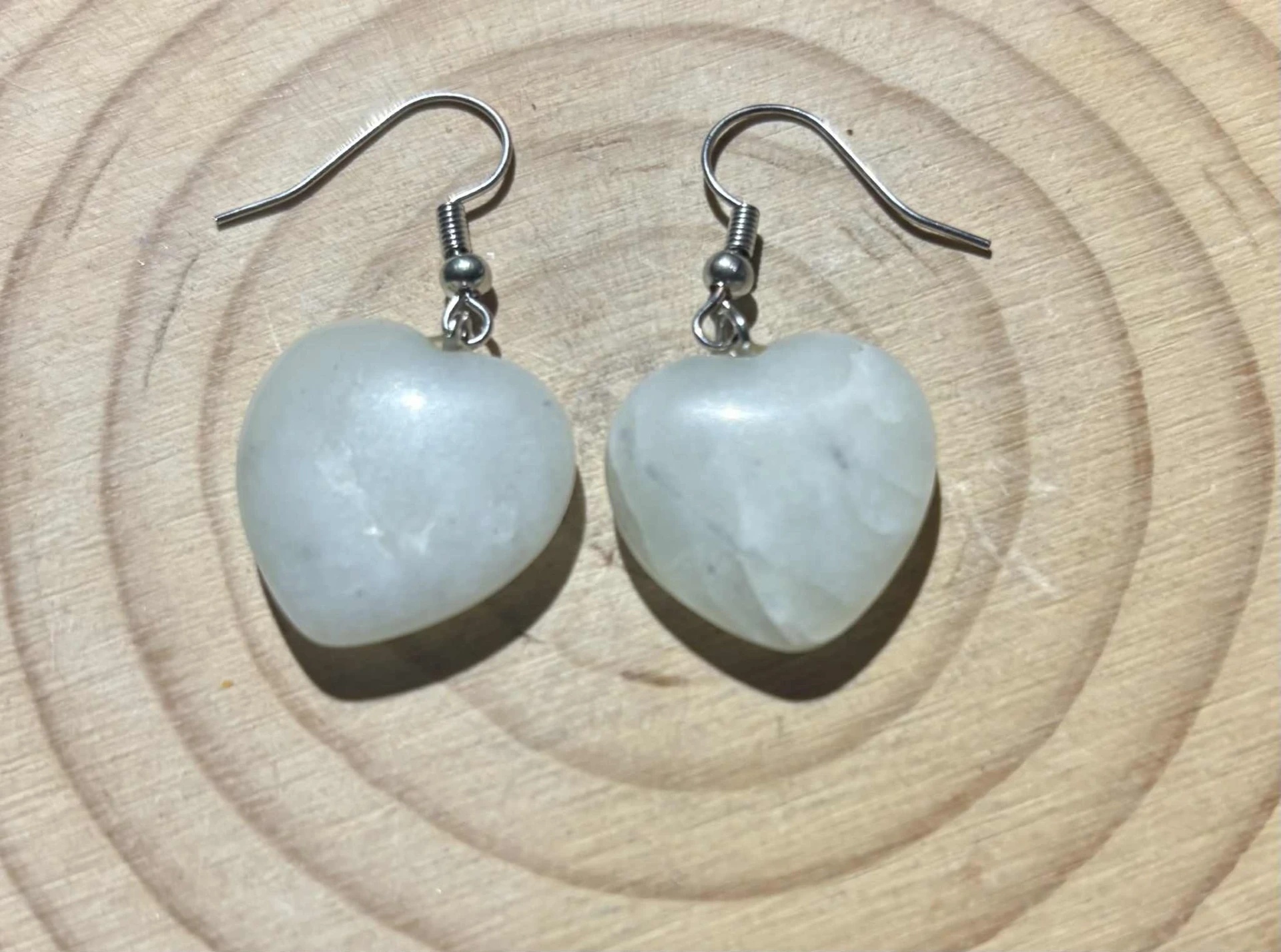 Boucle d'oreille Jade cœur