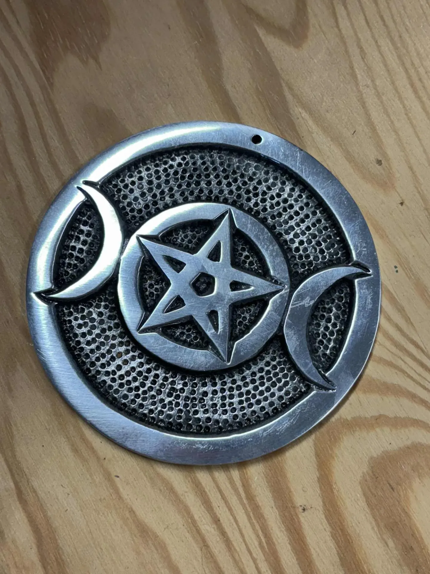 Porte encens métal pentacle & triple lune