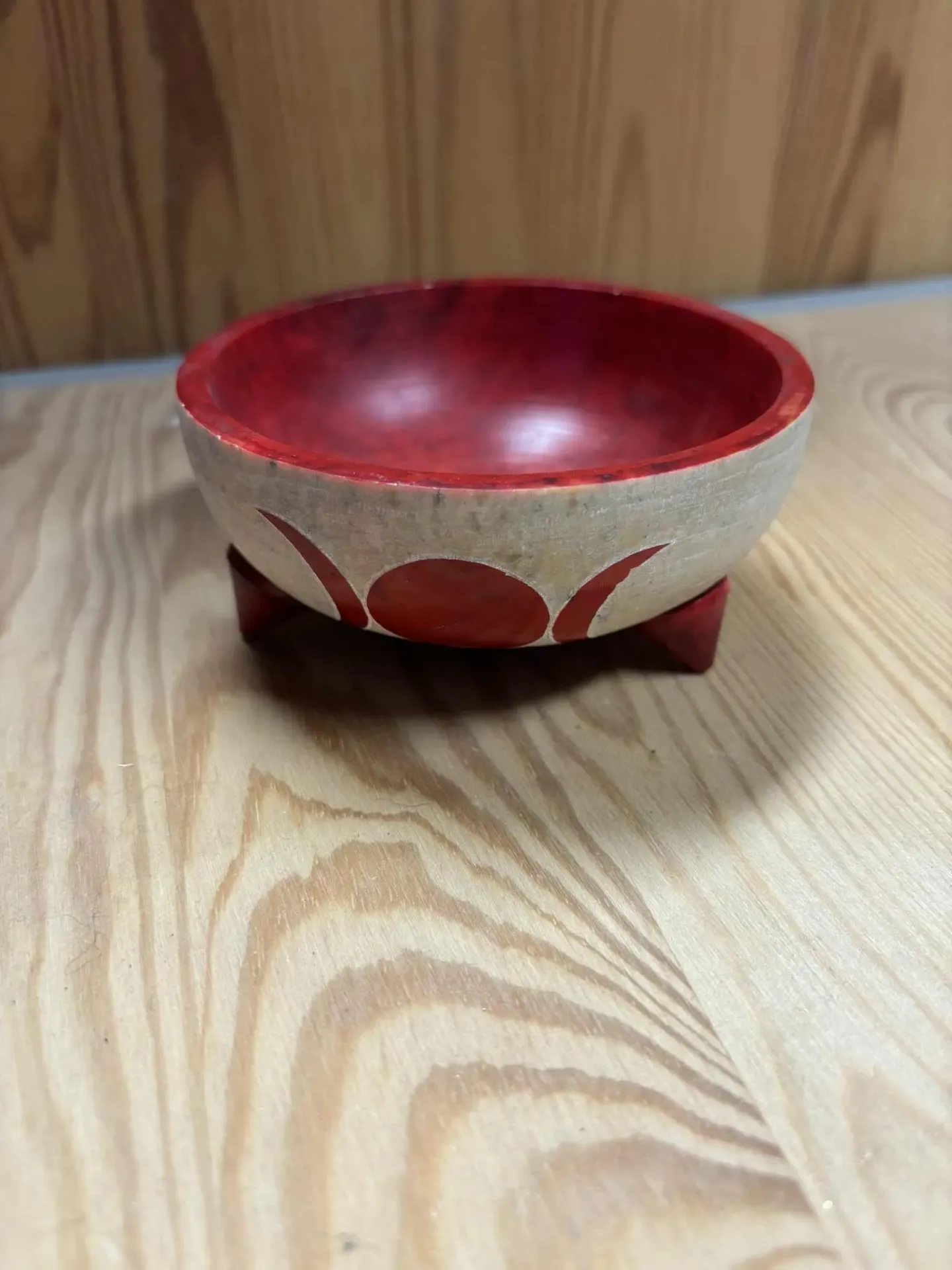 Porte encens triple lune en pierre de savon