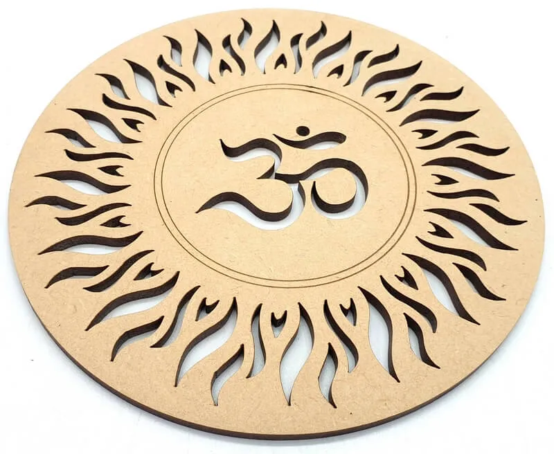 Plaque Bois OM Soleil gravée