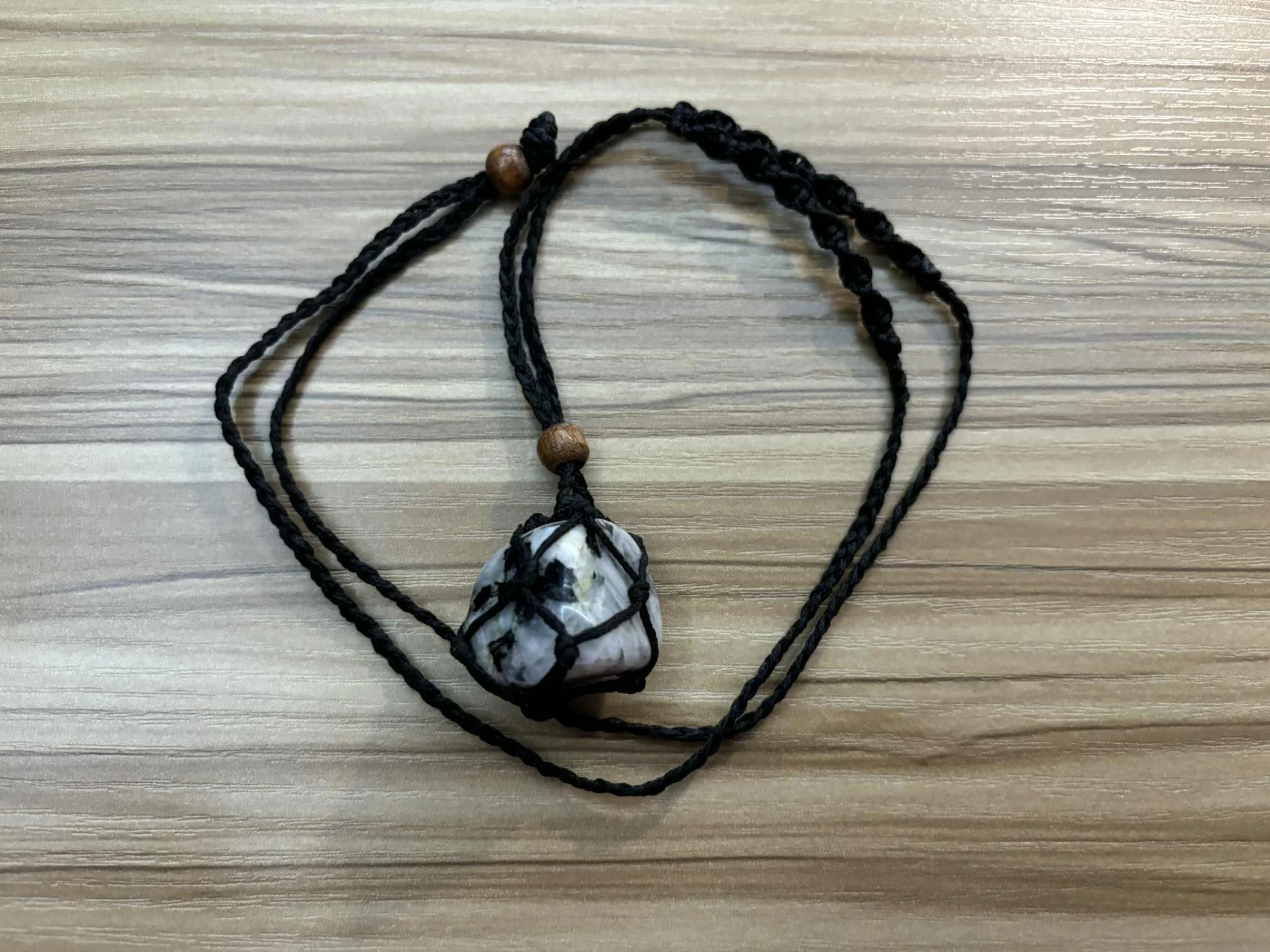 Collier macramé Pierre de lune