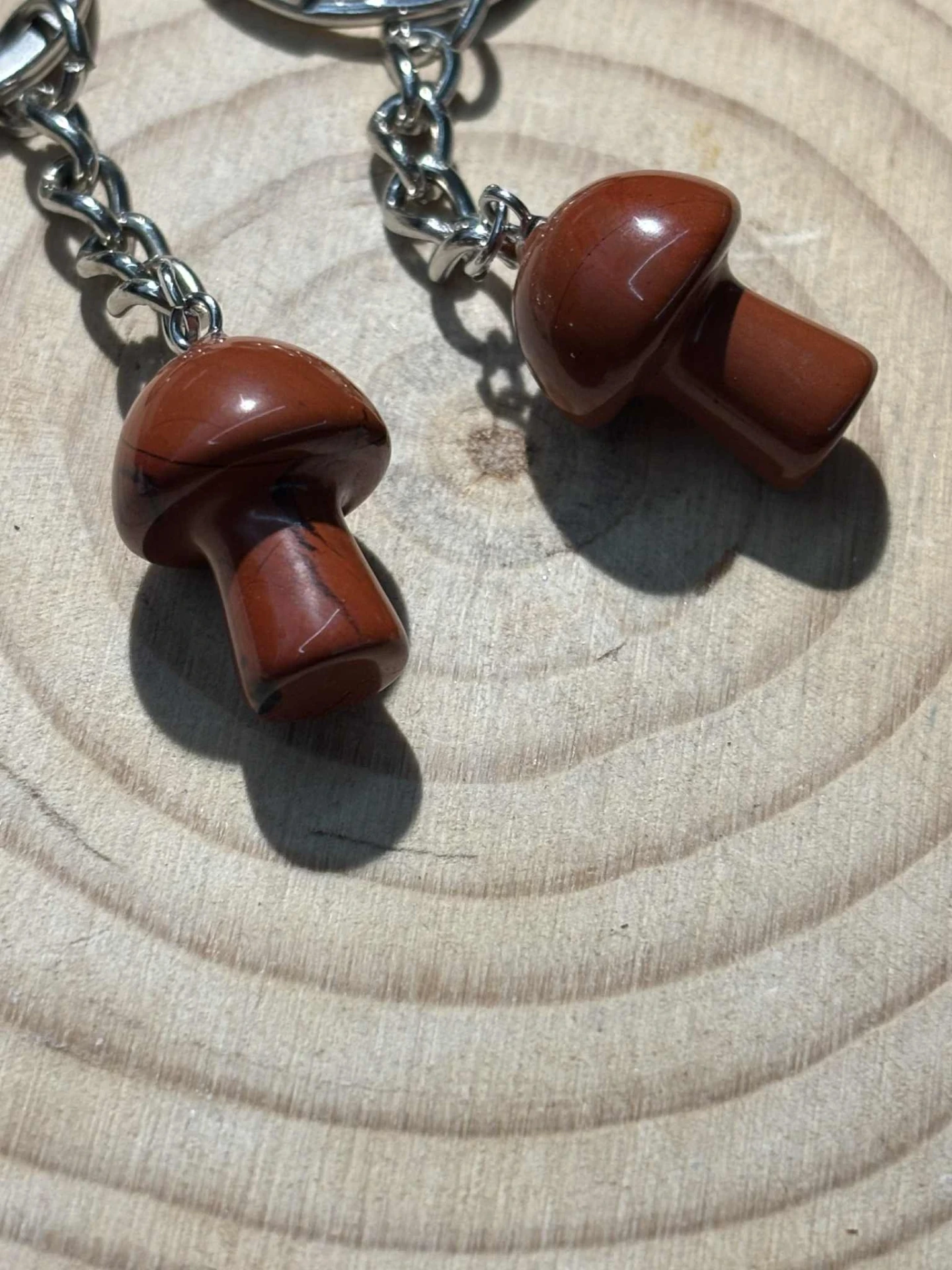 Porte-clés Jaspe rouge champignon