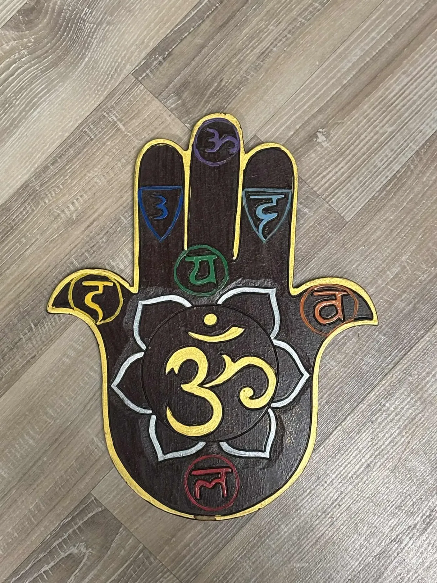 Panneau main Om & chakras