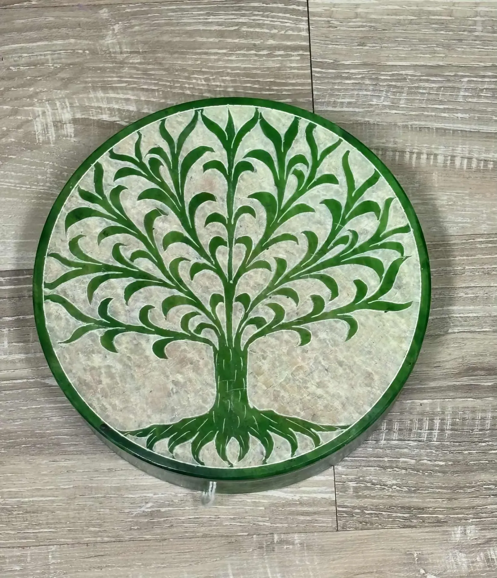 Boite ronde Arbre de vie en pierre de savon