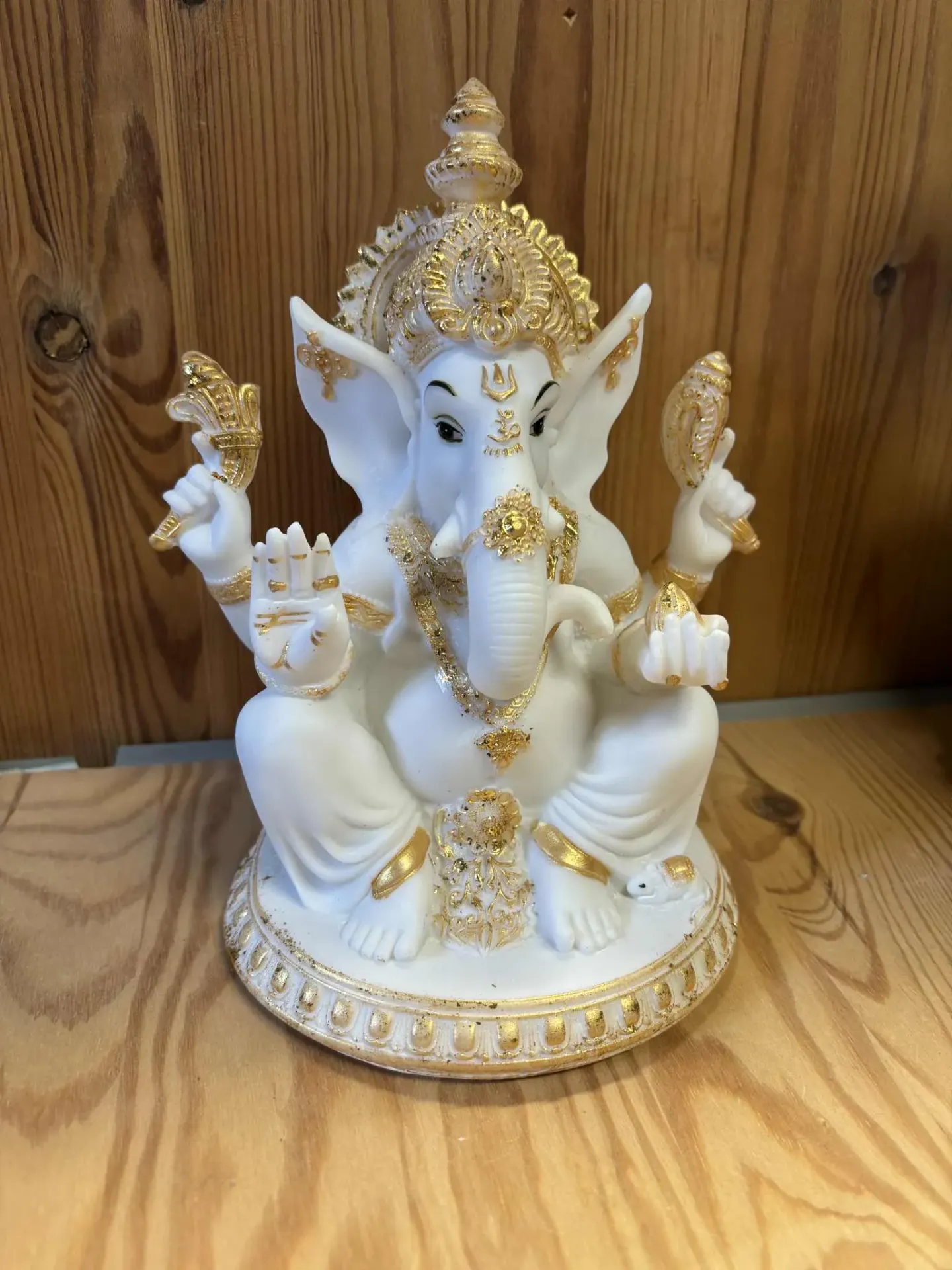 Ganesh résine blanc/doré