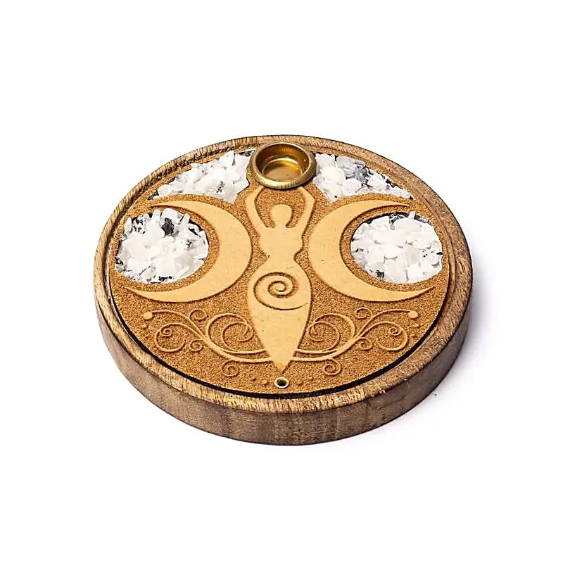 Porte encens déesse de la lune pierre de lune