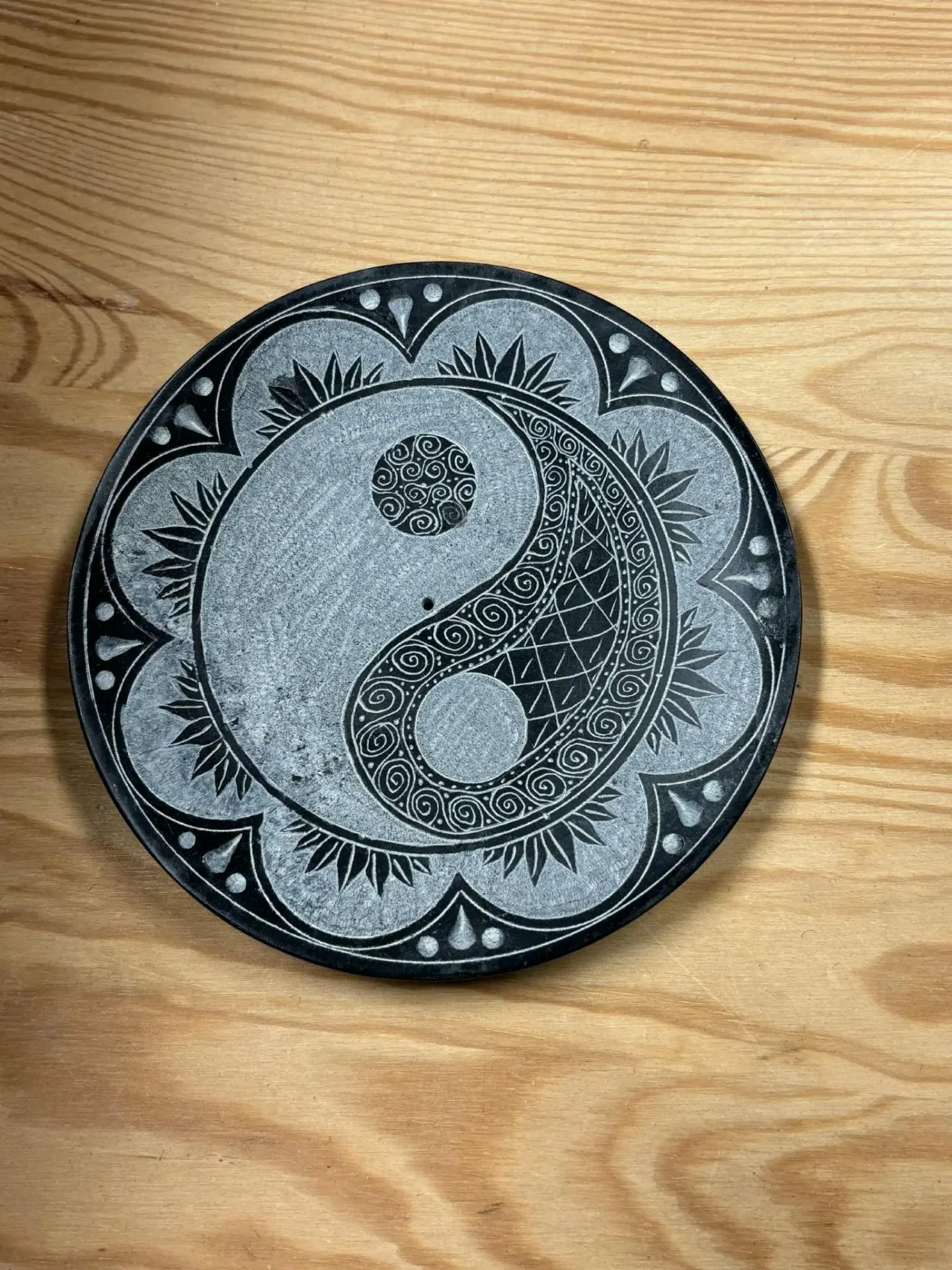 Porte encens Yin & yang en pierre de savon