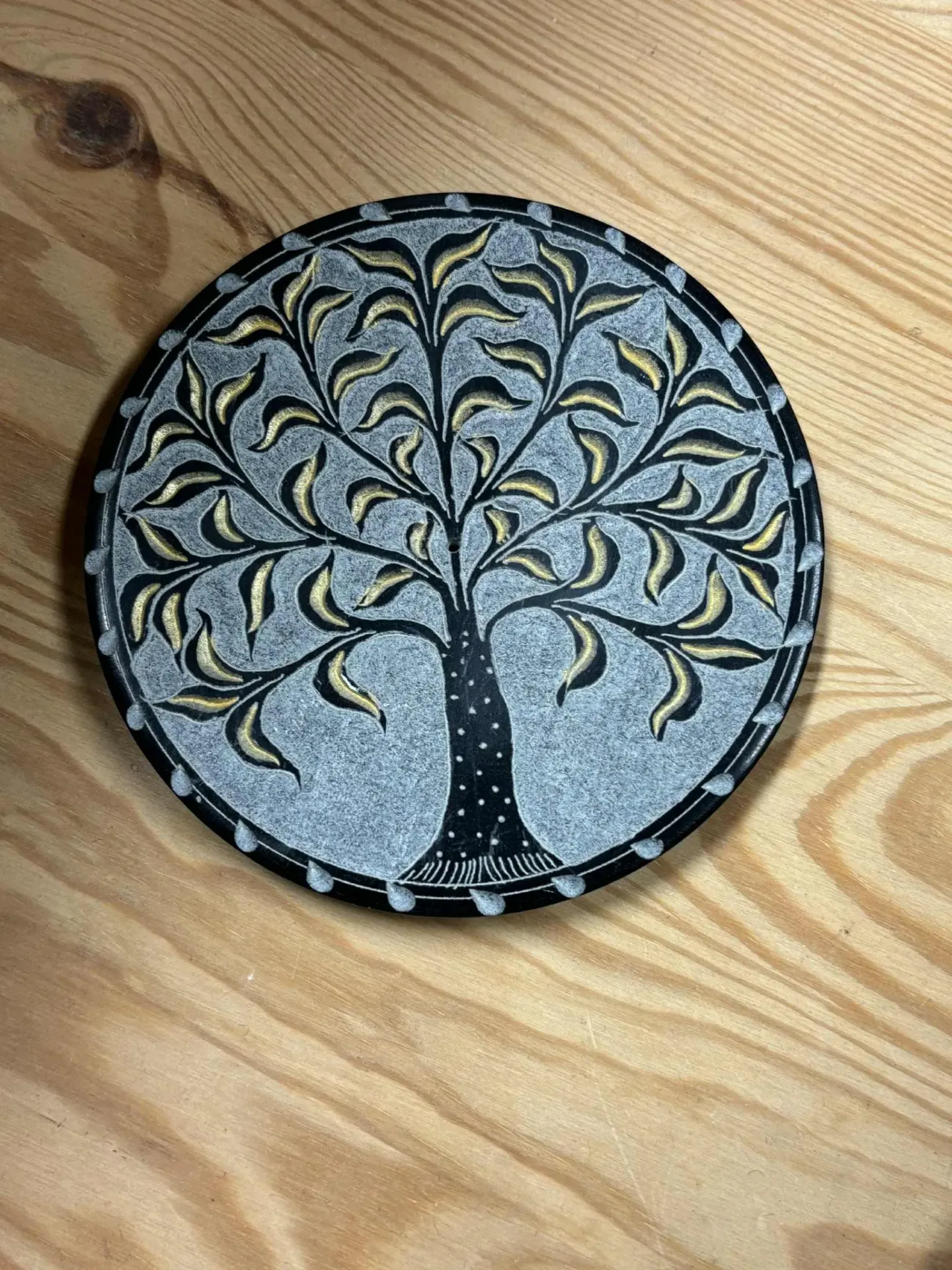 Porte encens arbre de vie en pierre de savon