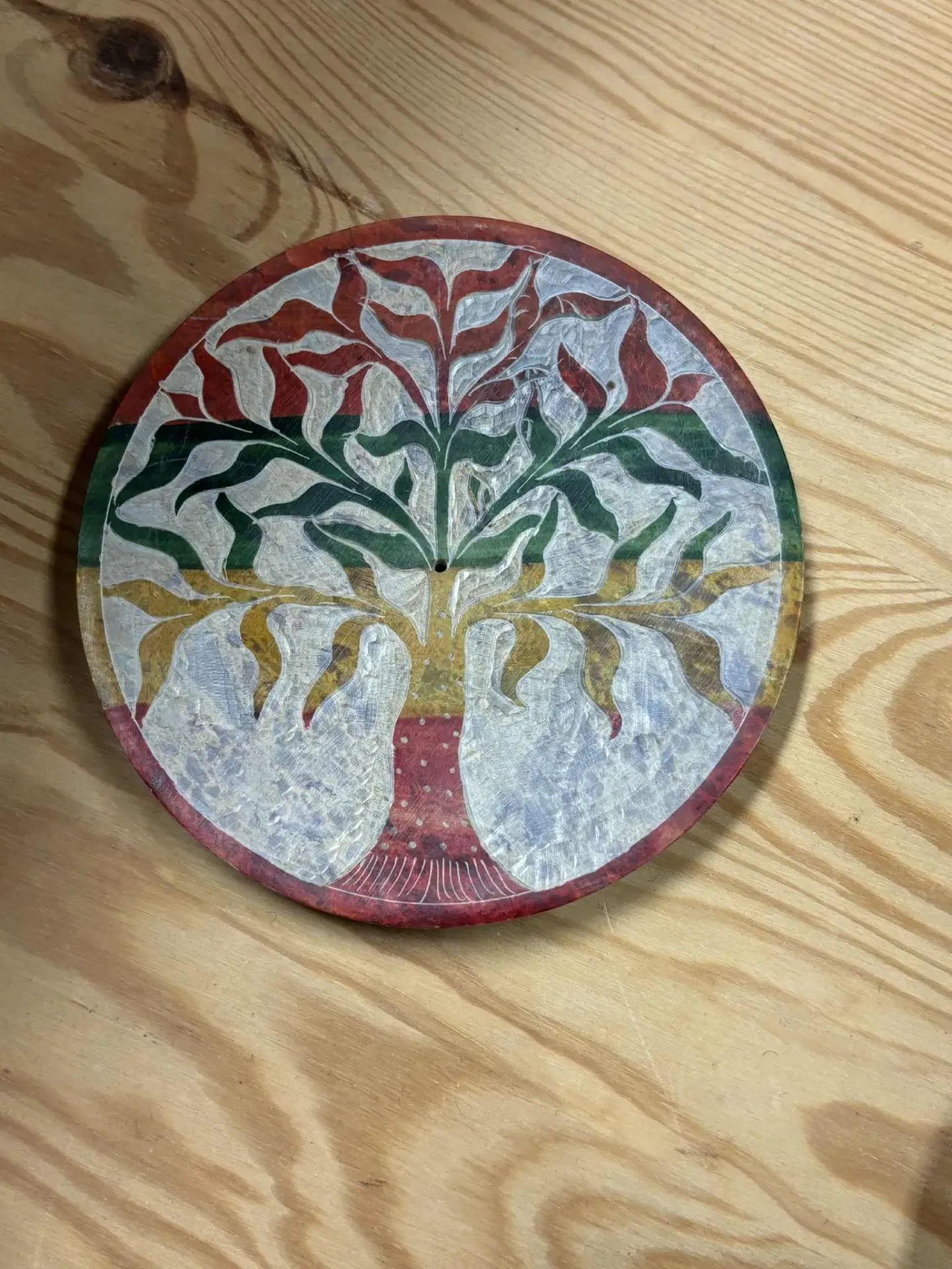 Porte encens arbre de vie en pierre de savon