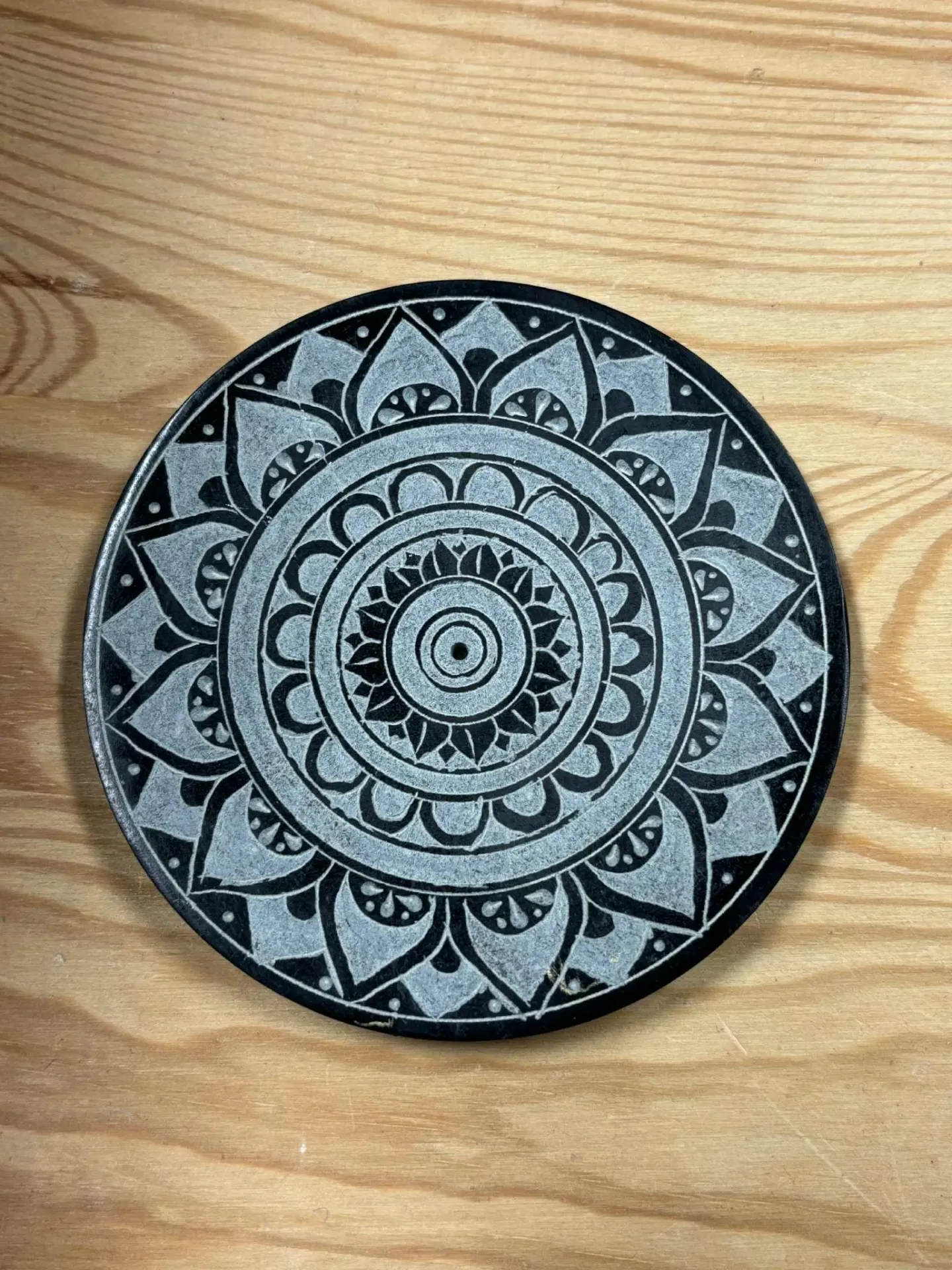 Porte encens mandalas en pierre de savon