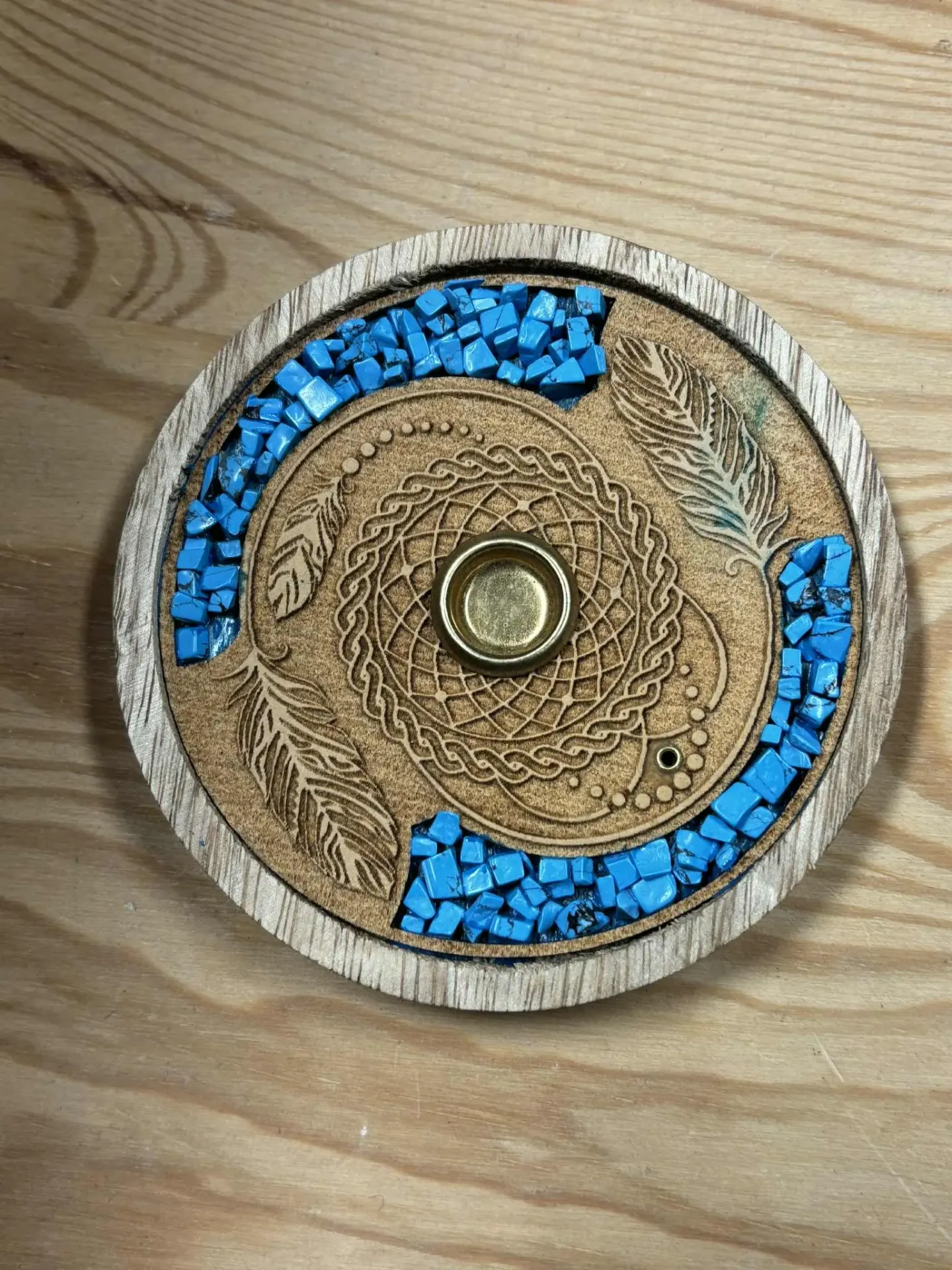 Porte encens attrape rêves et tourquoise