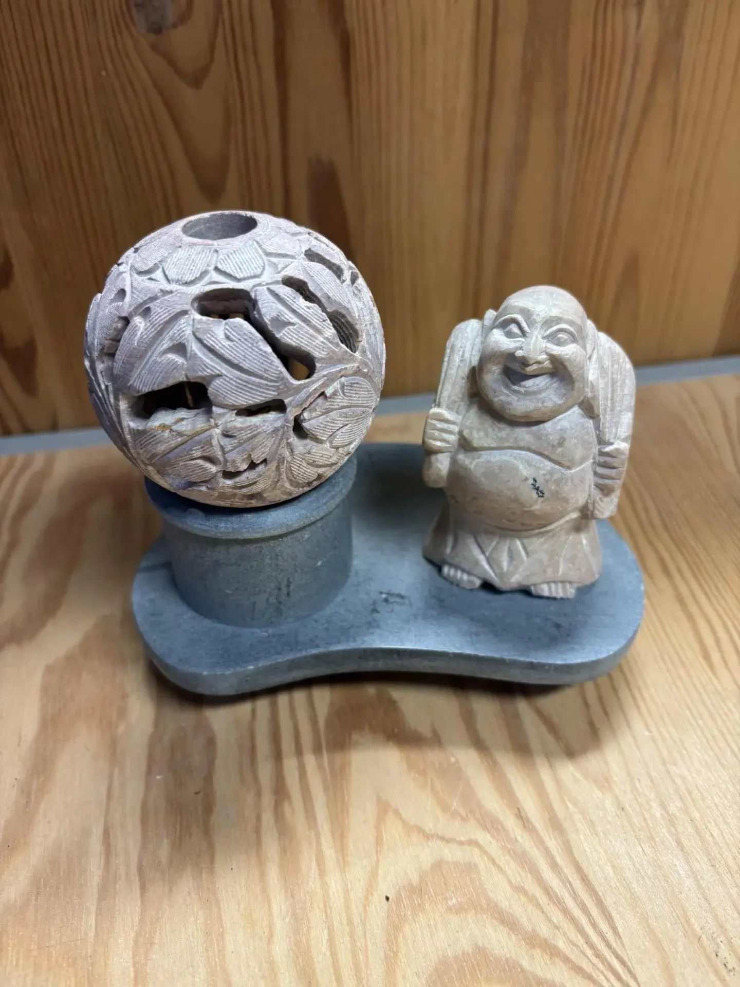 Bougeoir Bouddha en pierre de savon