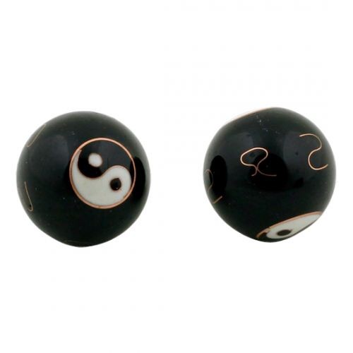 Boules de santé Qi Gong Yin et Yang noir