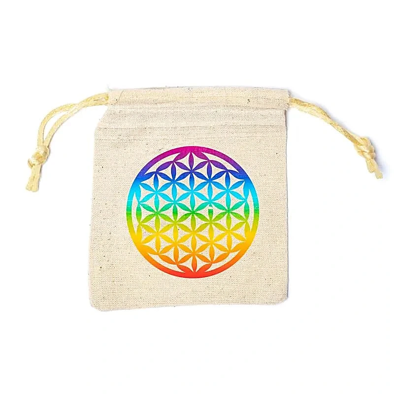 Pochette en coton Fleur de Vie