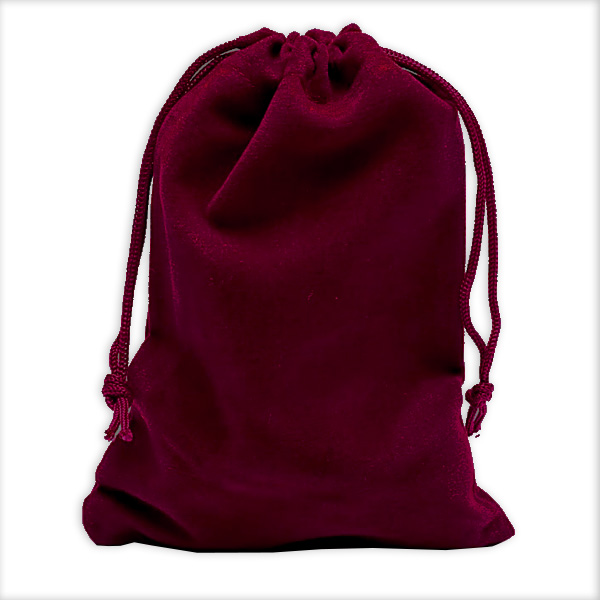Sac cadeau velours bordeaux M