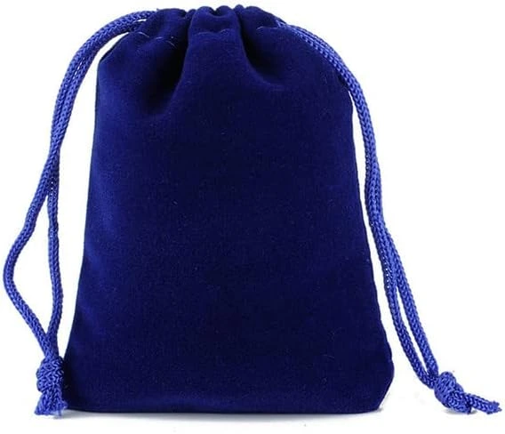 Sac cadeau velours bleu M