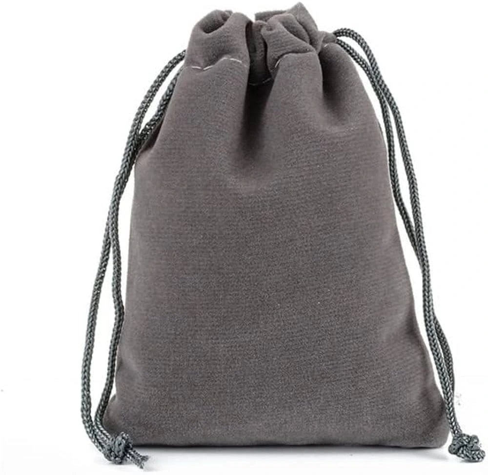 Sac cadeau velours gris M