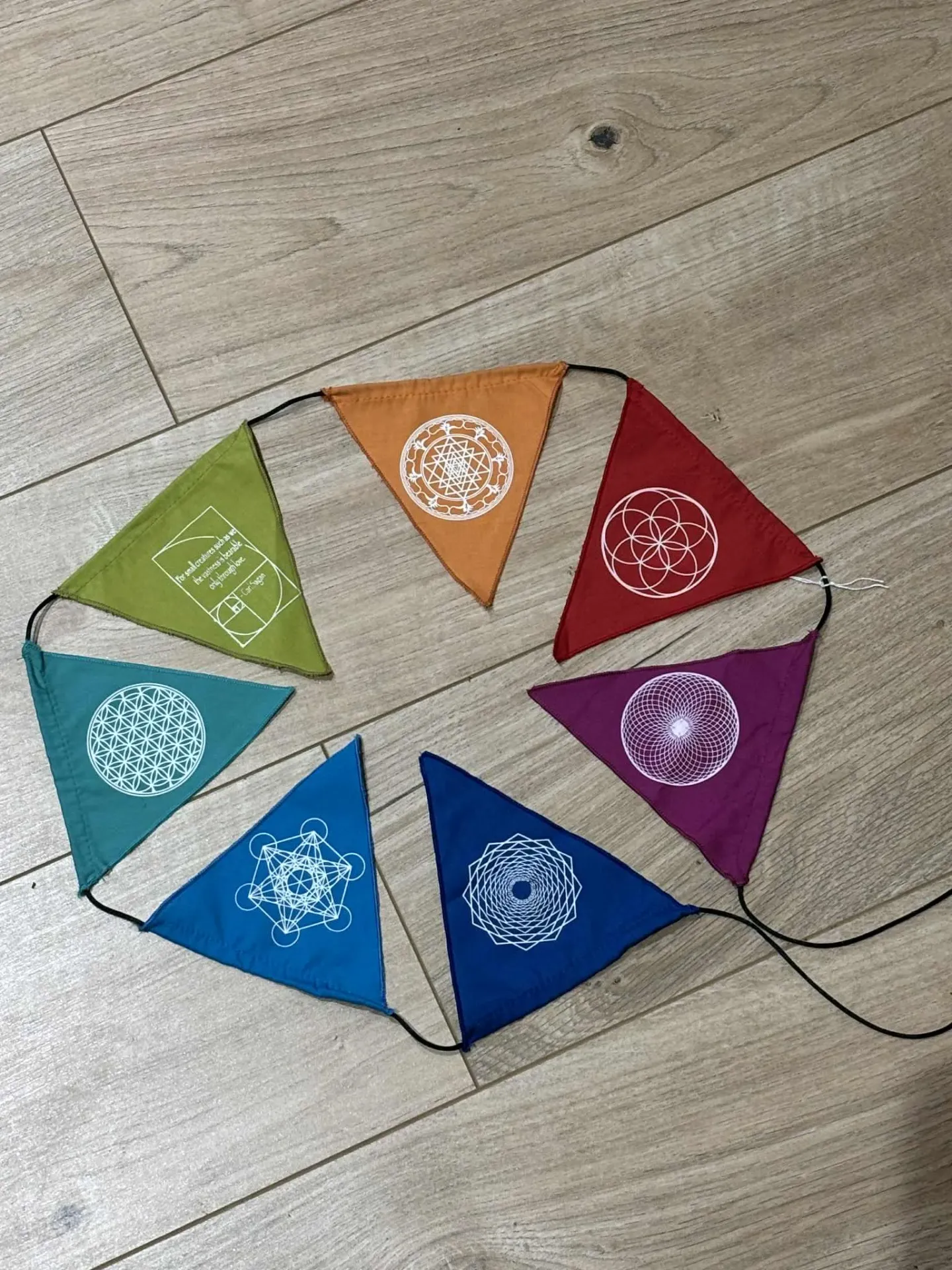 Bannière tissus symboles spirituel