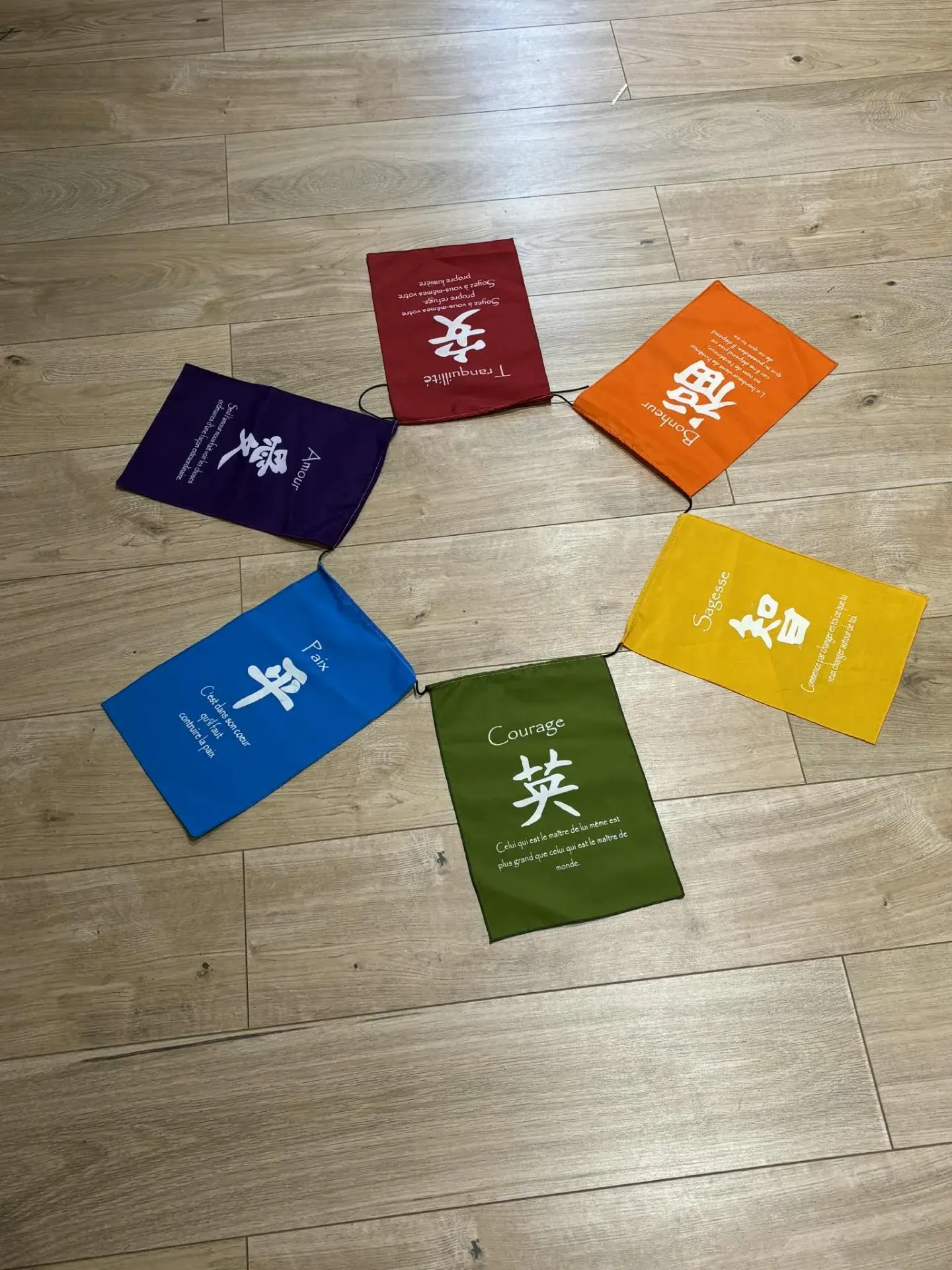 Bannière tissus zen coloré L