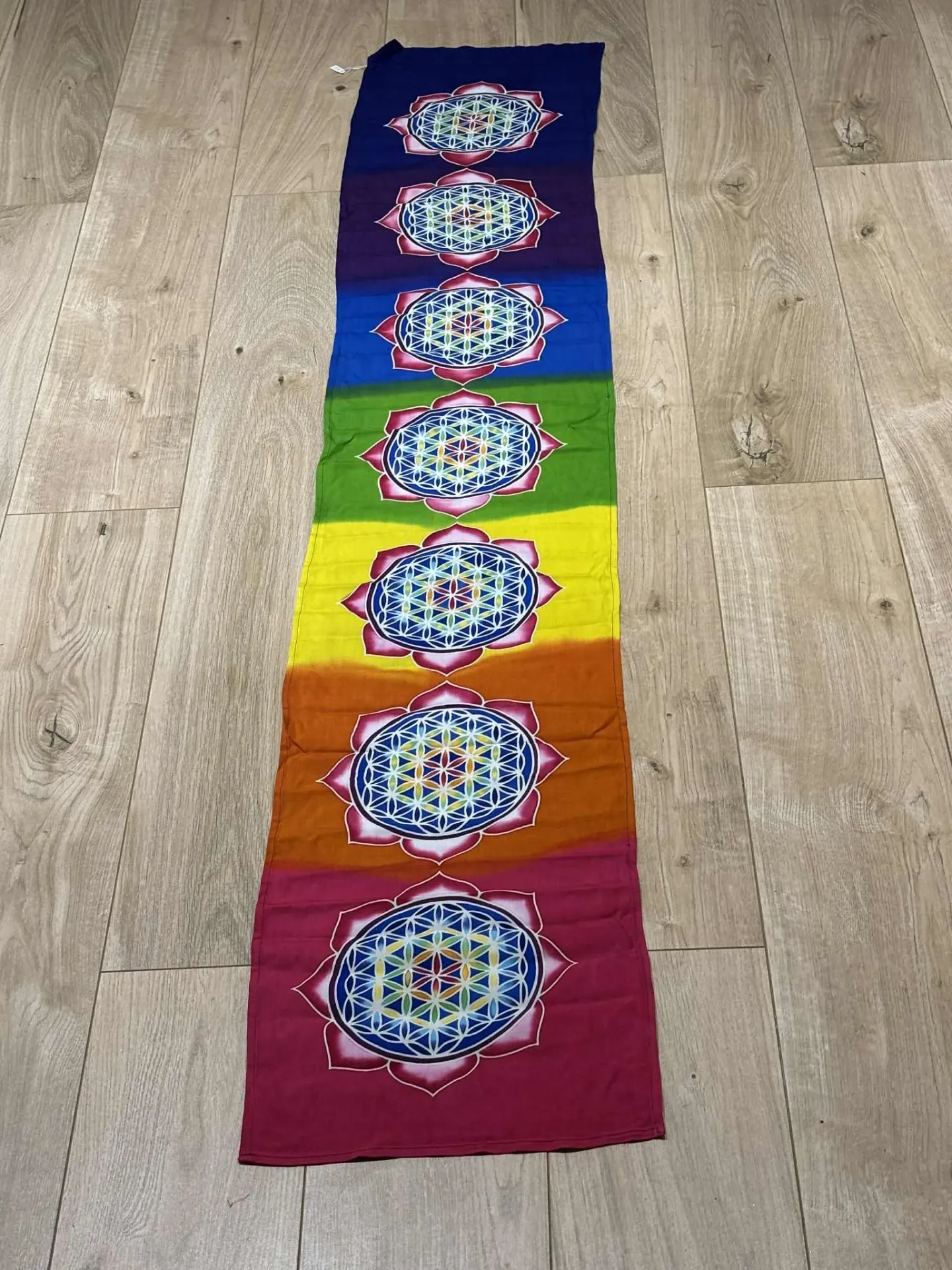 Bannière tissus Fleur de vie colorée