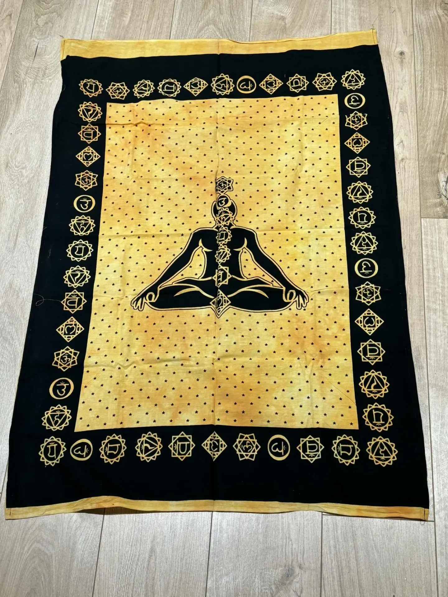 Tissus chakras yoga jaune