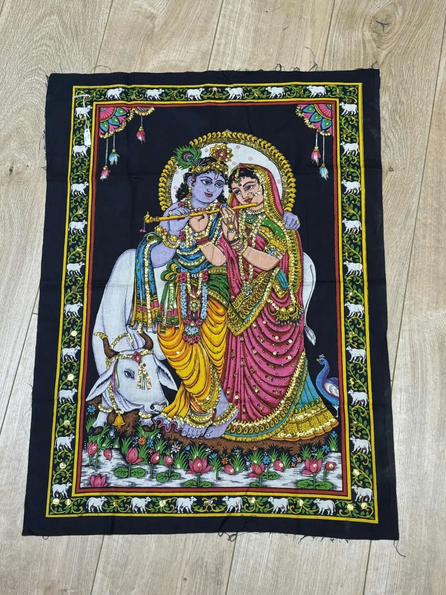 Tissus divinités Krishna et Radha