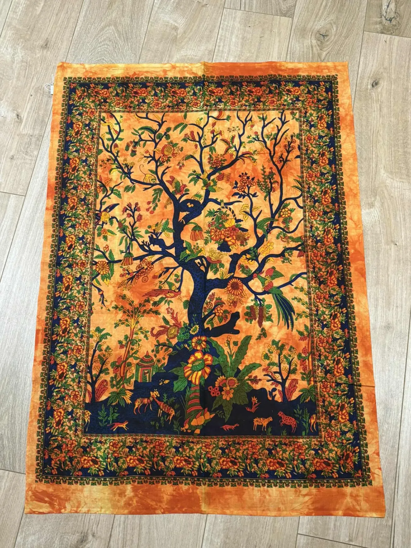 Tissus arbre de vie orange