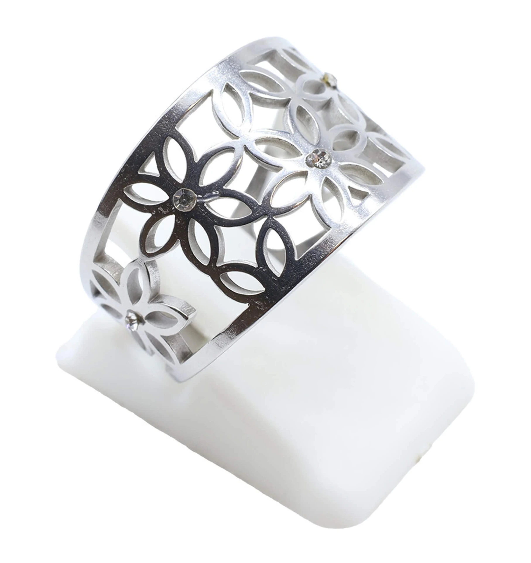 Bague Tapis Fleuri Inox