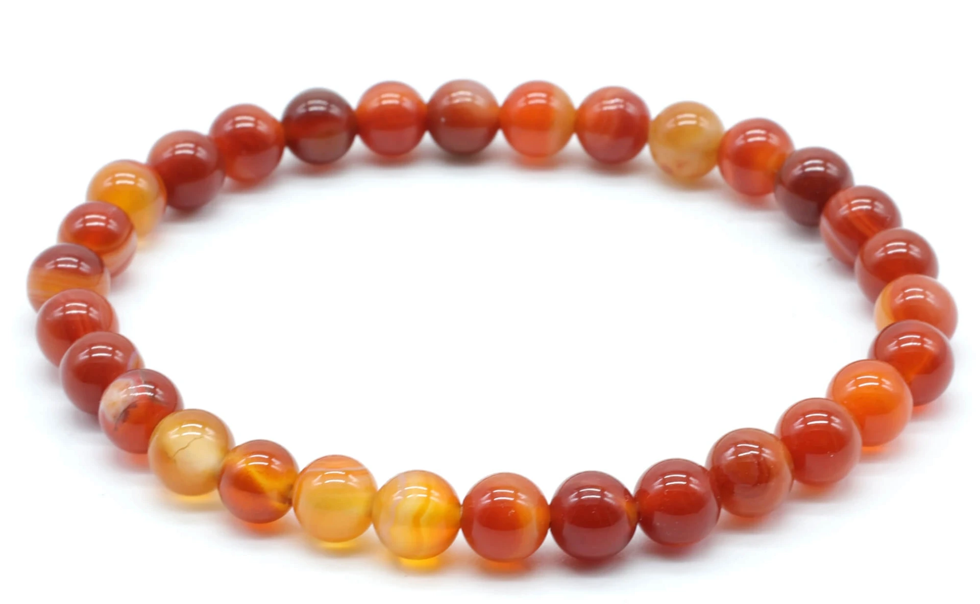 Bracelet Cornaline Rubanée 6mm