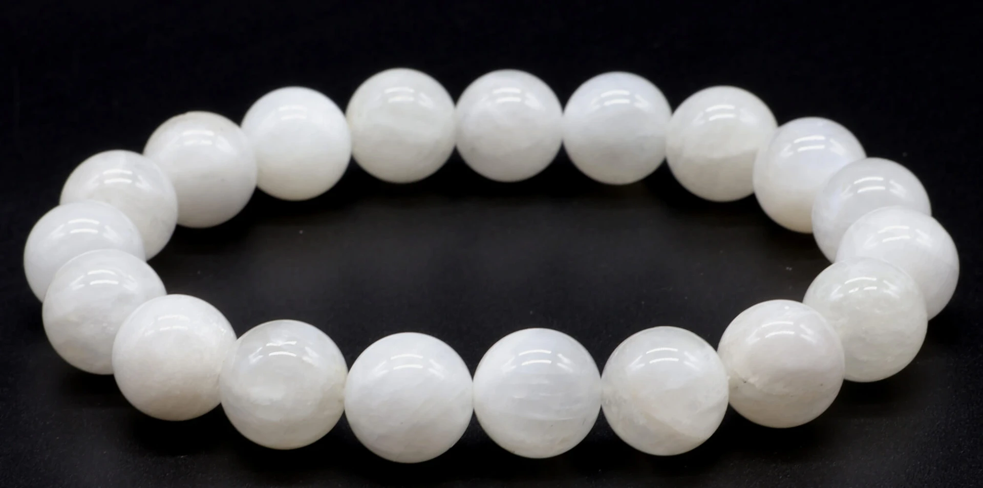 Bracelet Pierre de Lune Blanche 10mm