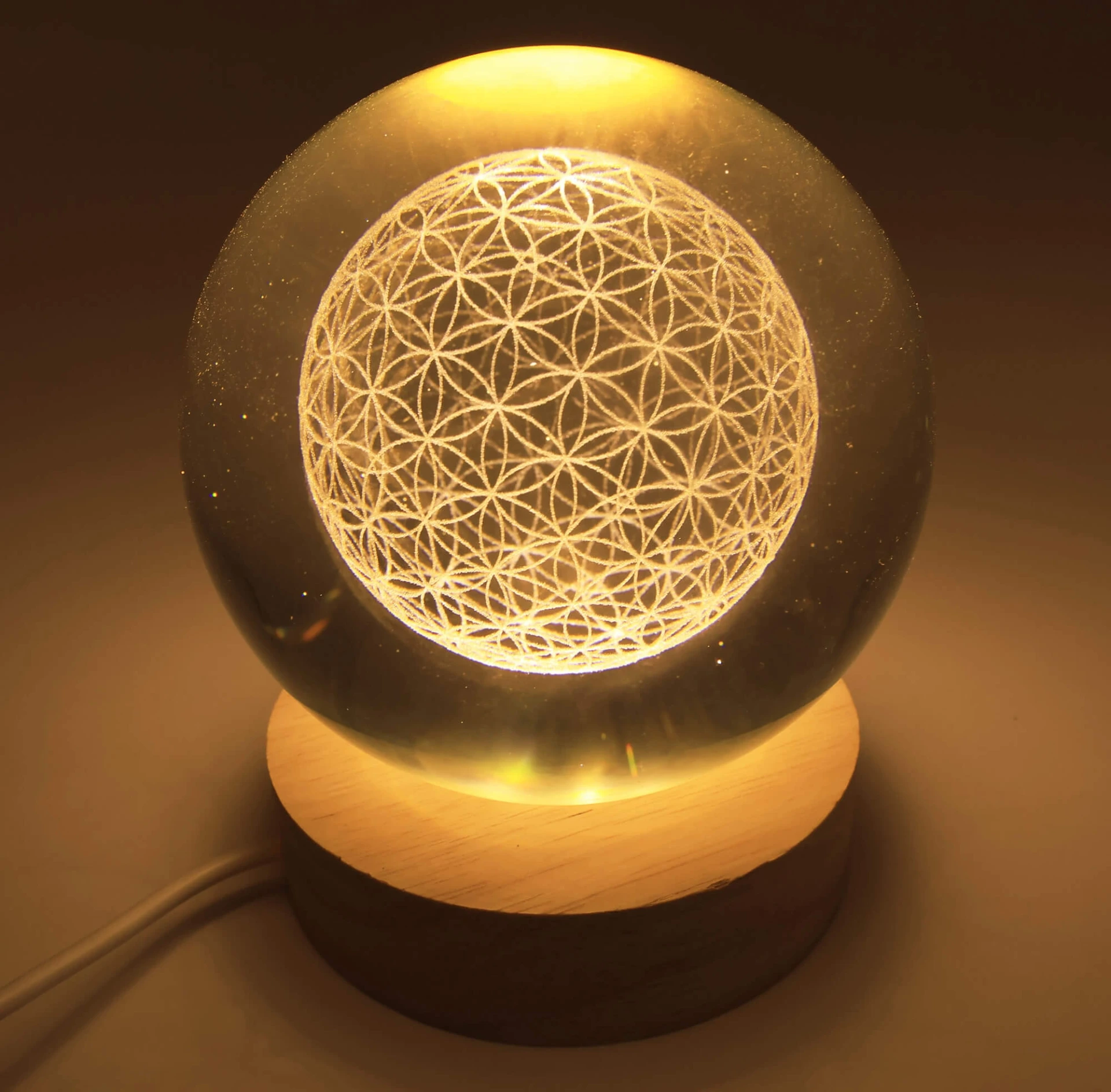 Veilleuse Verre Fleur de Vie M