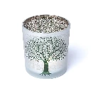 Photophore givré/métallique Arbre de Vie S