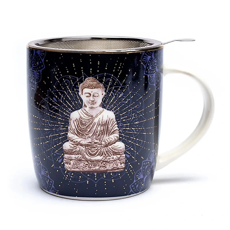 Tasse infuseur Bouddha bleu