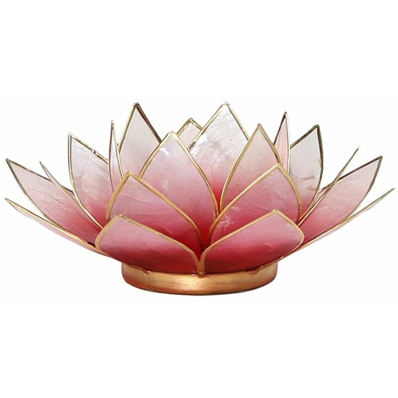 Bougeoir Lotus orange bords or