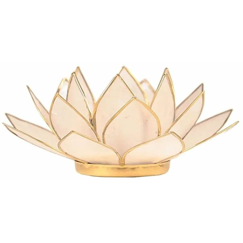 Bougeoir Lotus blanc or
