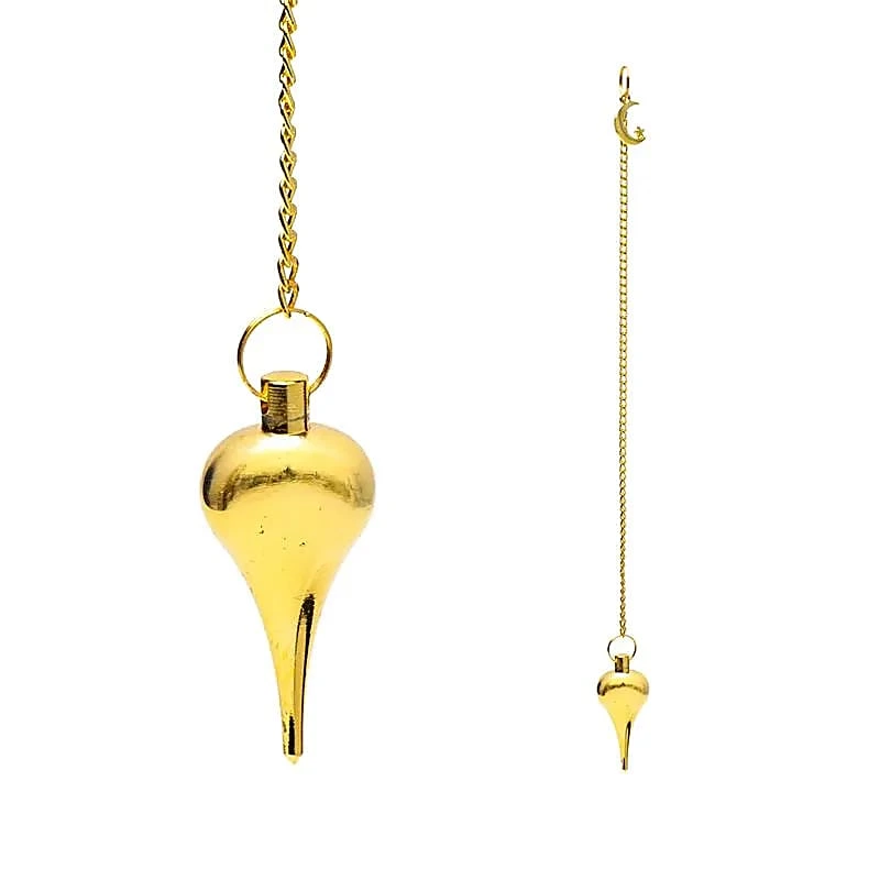 Pendule lune couleur or