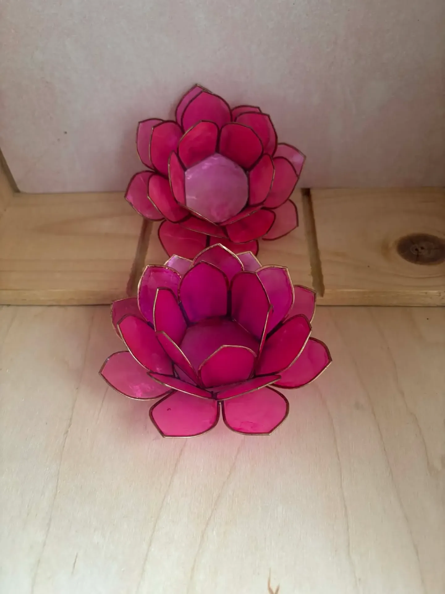 Bougeoir fleur de lotus rose