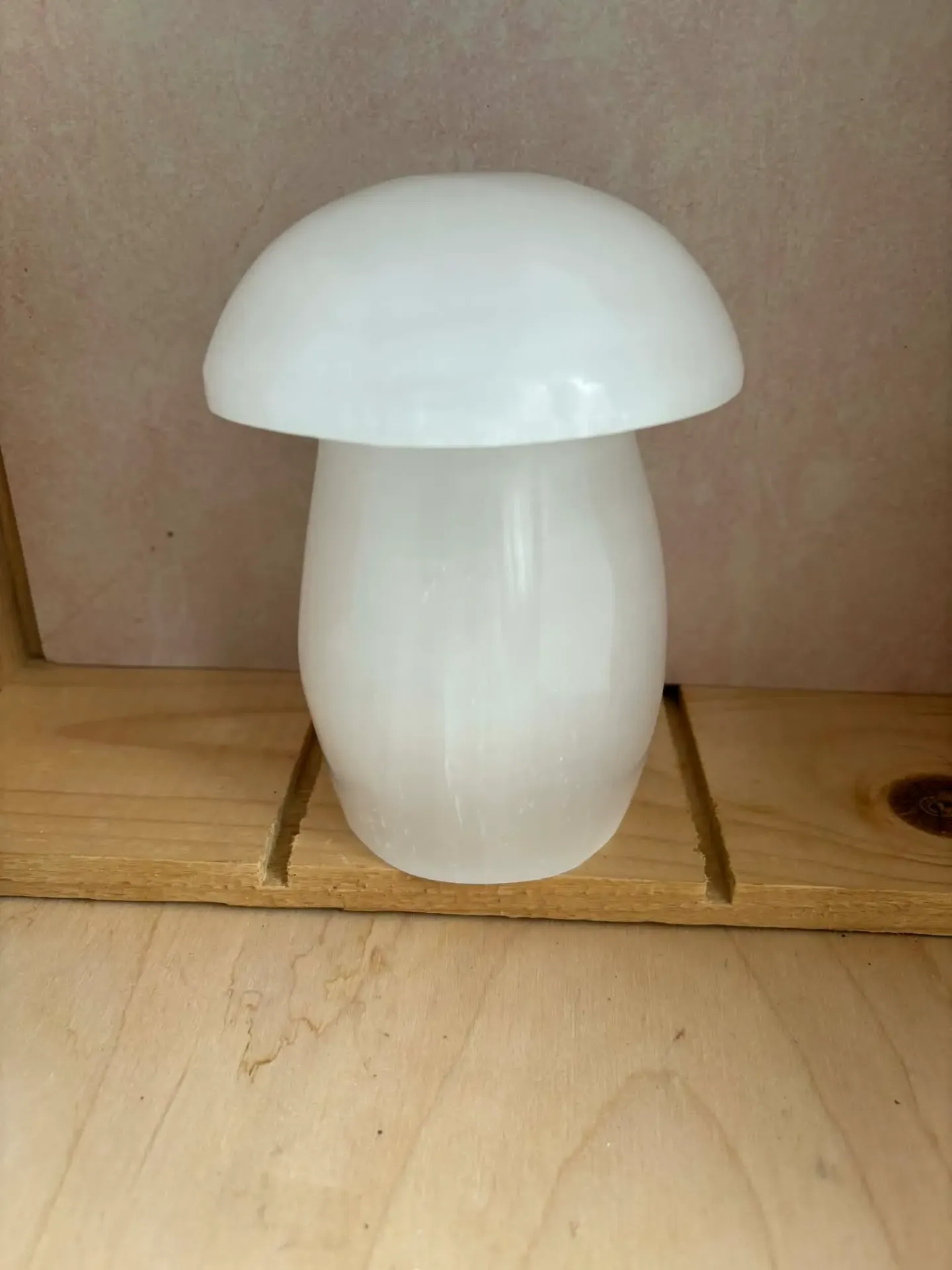 Lampe en sélénite champignon