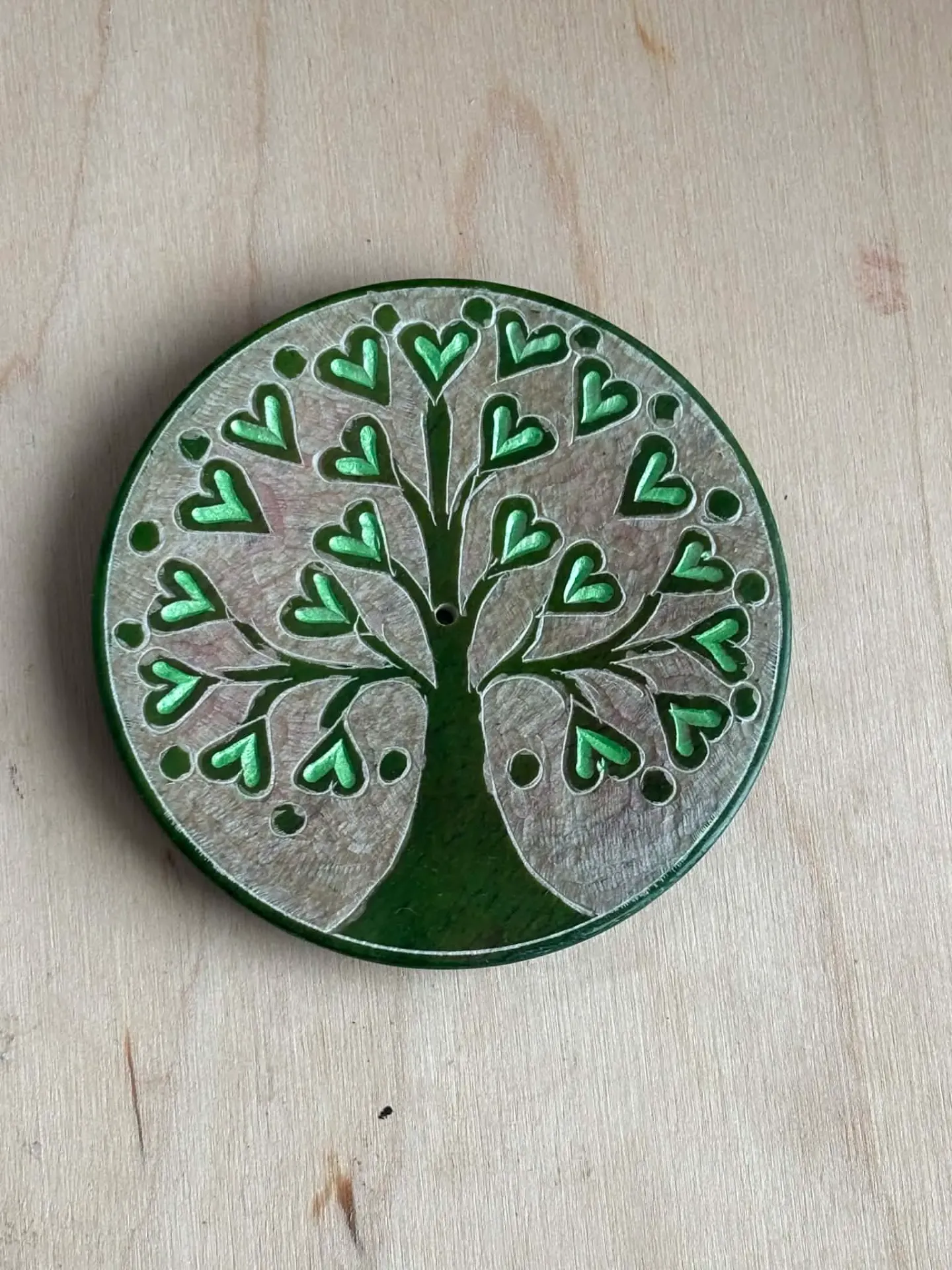 Porte encens arbre de vie en pierre de savon M