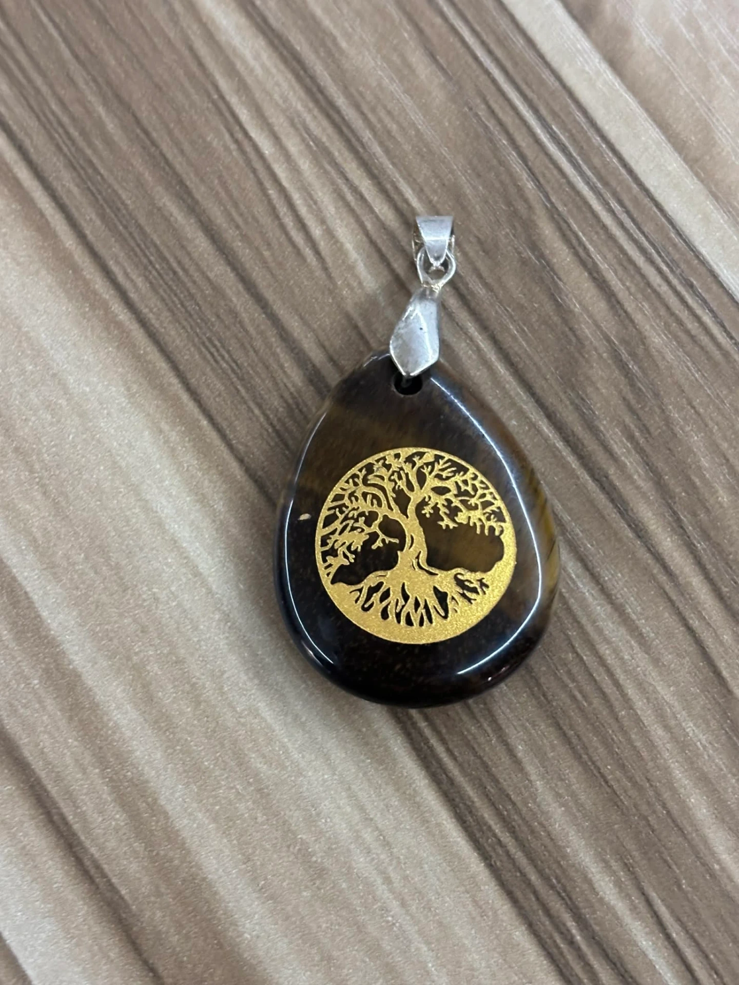 Pendentif Œil de tigre arbre de vie