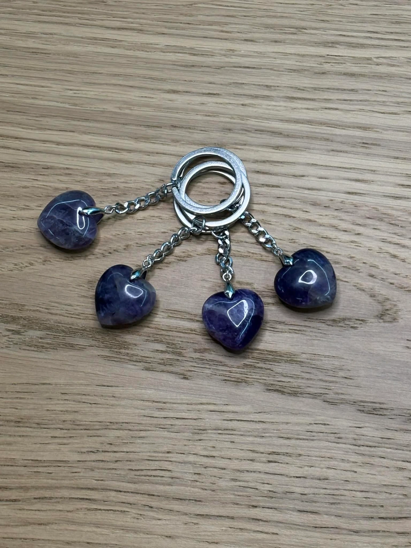Porte-clés Améthyste cœur