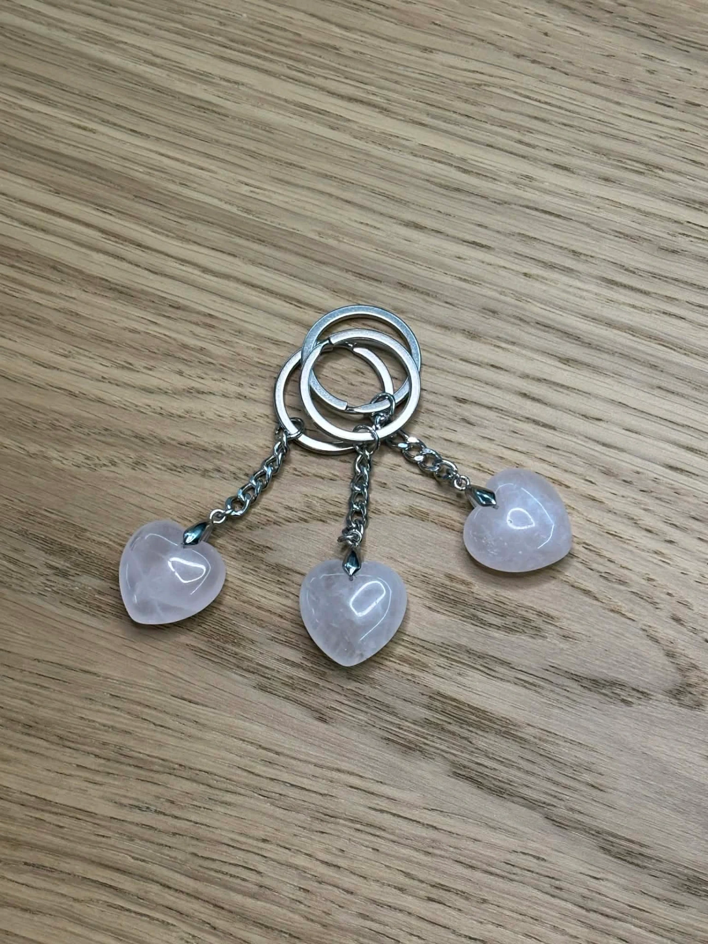 Porte-clés Quartz rose cœur