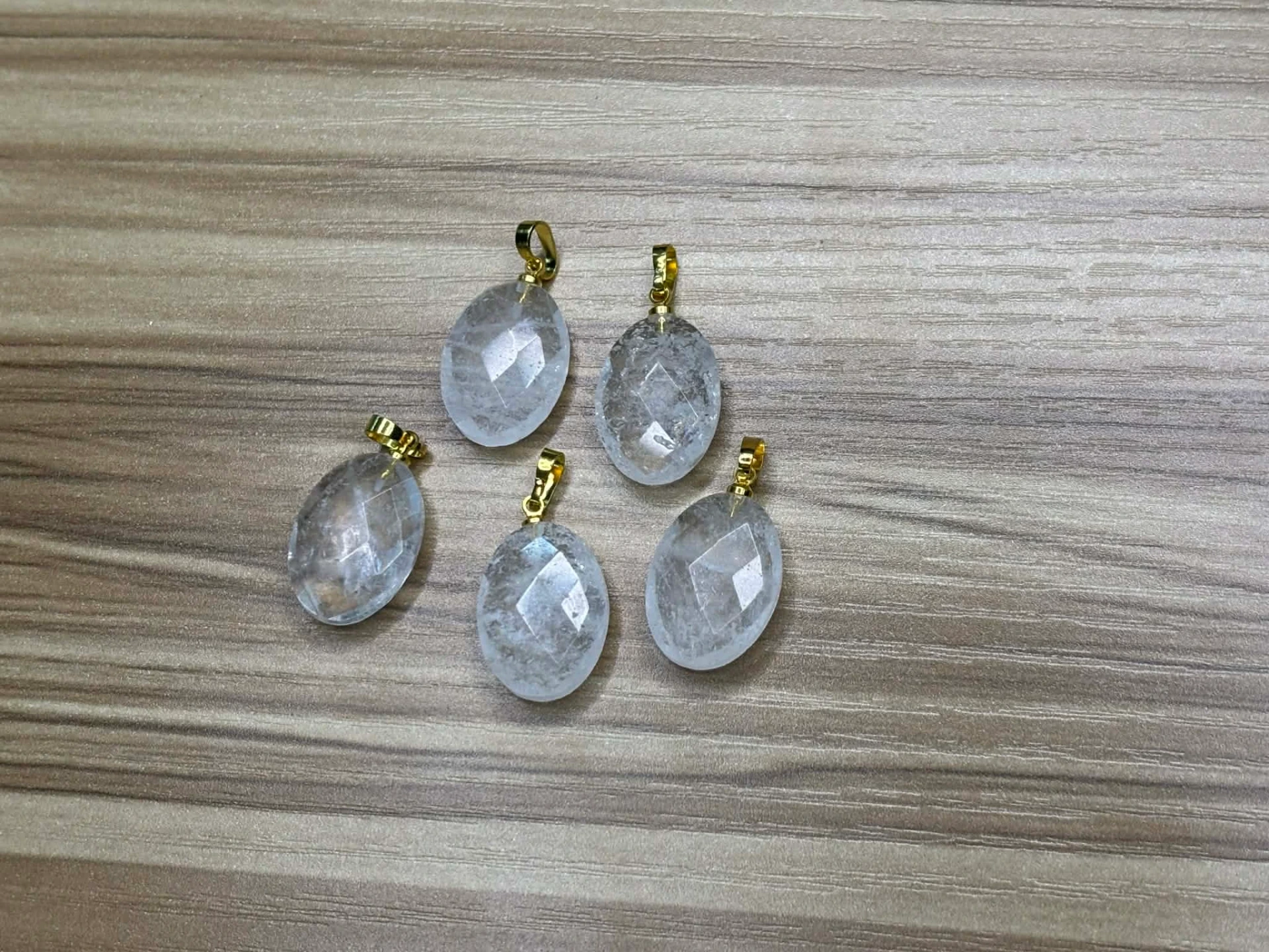 Pendentif Cristal de roche facettes