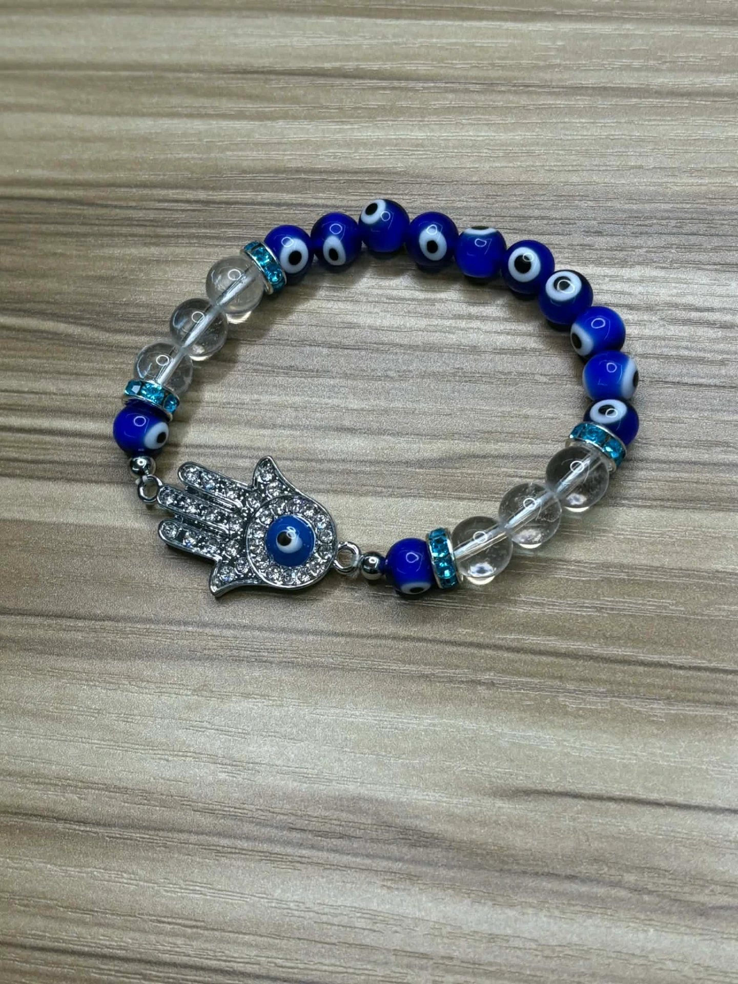 Bracelet Œil de Protection & Cristal de roche main