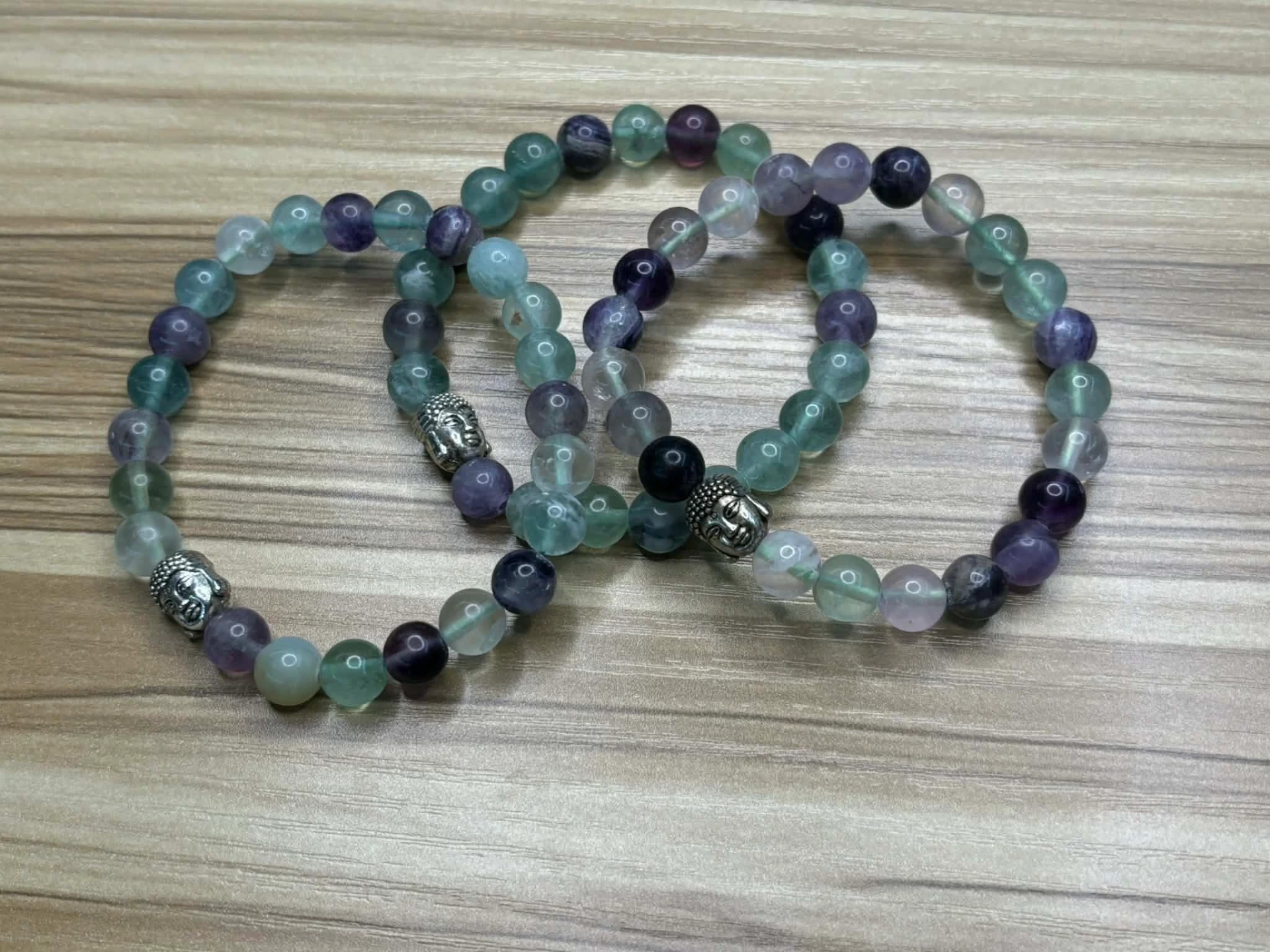 Bracelet Fluorite & Bouddha 8mm